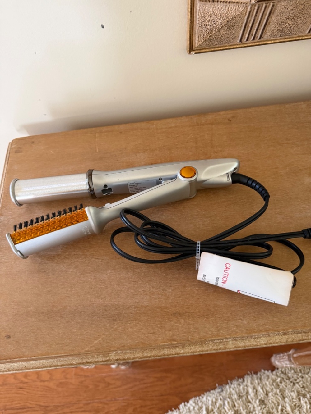 Instyler Rotating Spin Brush Hot Curling Iron 1.25" Original Silver Tested